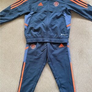 Adidas Manchester United Jacket in Navy and Orange